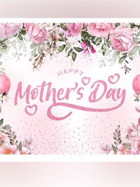 Happy Mother's Day Pink Floral Backdrop NEW Final Sale